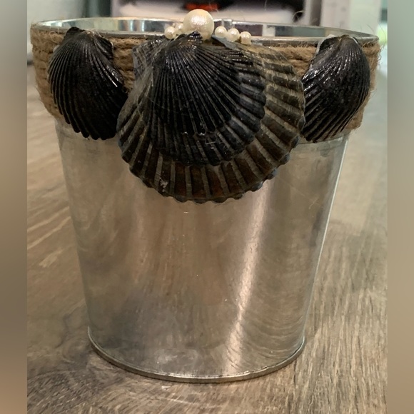 Shabby Chic Boho Shell Decor - Utensil Holder, Ice Bucket, or Vase - Picture 2 of 6